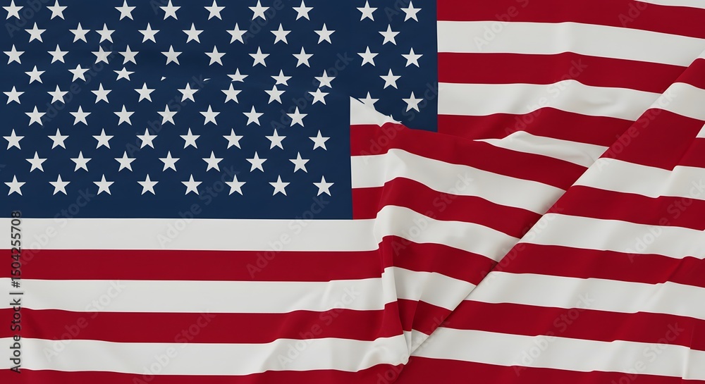 Naklejka premium Waving American Flag with Deep Blue Field and Crisp White Stars