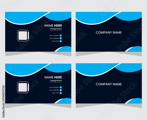 abstract black and blue business card template