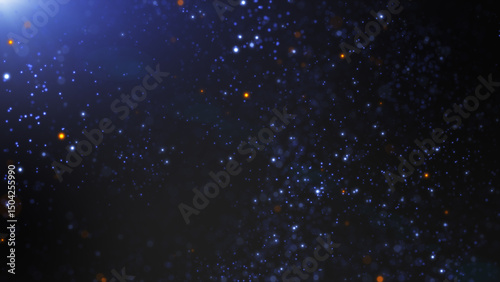 Abstract glowing particle, Flicker light effect on dark background.