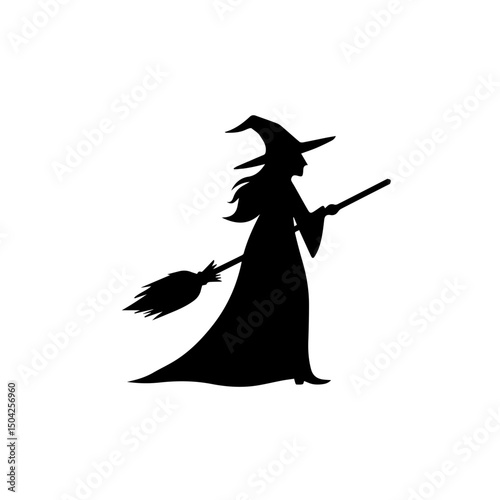 Spooky Halloween graveyard scene with bare trees and tombstones. Halloween illustration features dark silhouettes of spooky trees and old tombstones. This Halloween graveyard scene is perfect for part