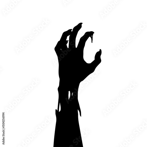 Spooky Halloween graveyard scene with bare trees and tombstones. Halloween illustration features dark silhouettes of spooky trees and old tombstones. This Halloween graveyard scene is perfect for part
