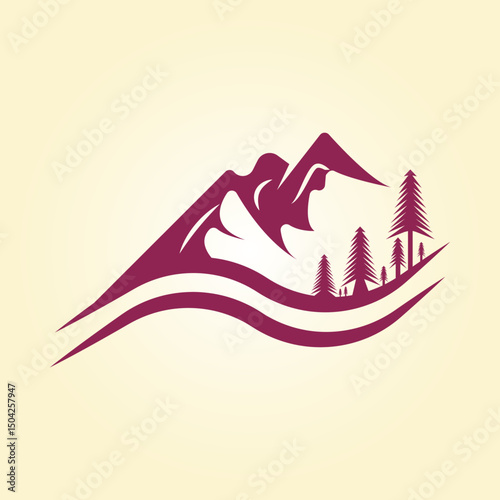 Mountain trendy artwork gorgeous abstract vector illustration colorful practical design