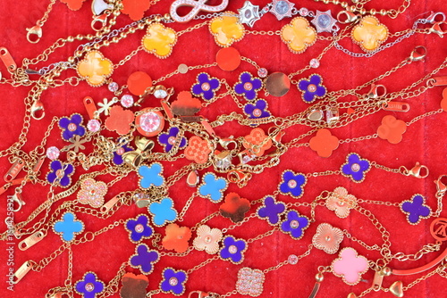 Colorful traditional Indian floral mosaic textile with lace embroidery patternColorful traditional Indian floral mosaic textile with lace embroidery pattern photo