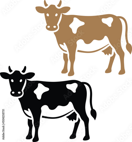 set of vector cows