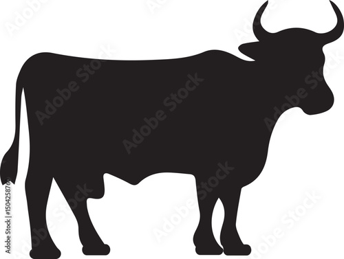 black silhouette of a bull