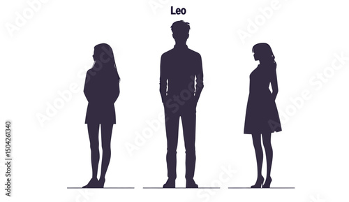 Silhouette of three individuals representing different personalities in a playful design.