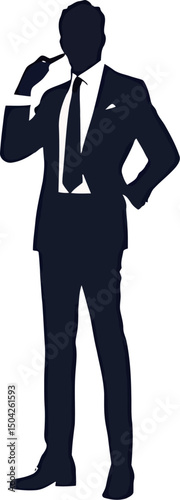 Silhouette of a stylish man in a suit, exuding confidence and sophistication.