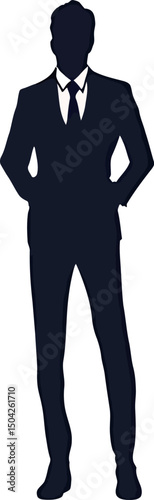 Silhouette of a gentleman in a suit, exuding confidence and sophistication.