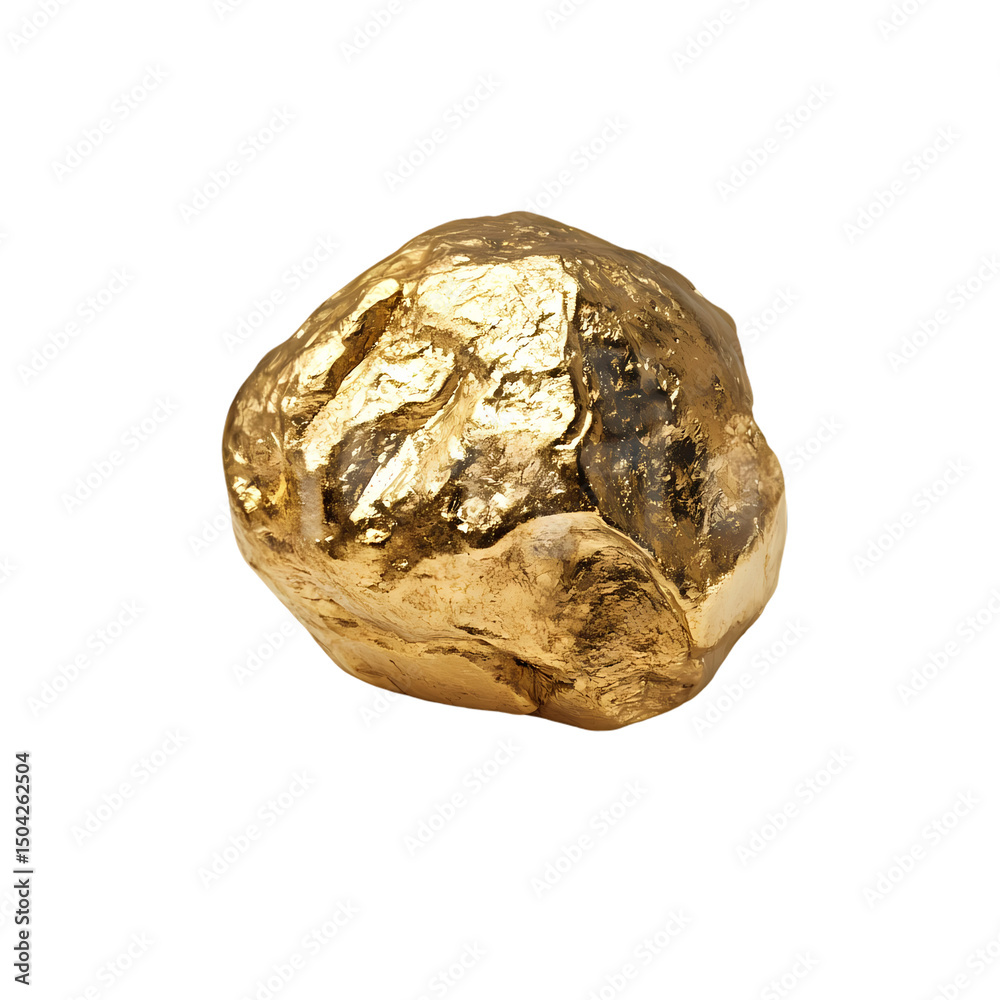 Naklejka premium Gilded Boulder isolated on transparent background