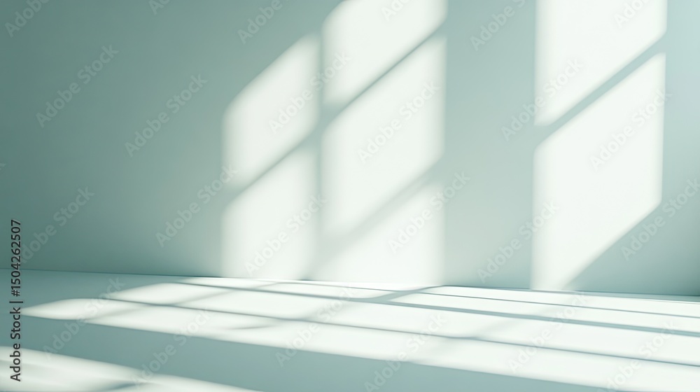 Obraz premium Soft Natural Light and Shadow Patterns on a Minimalist Interior Wall