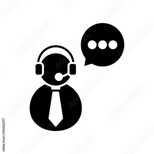 Icon a customer service, isolated against a clean background.