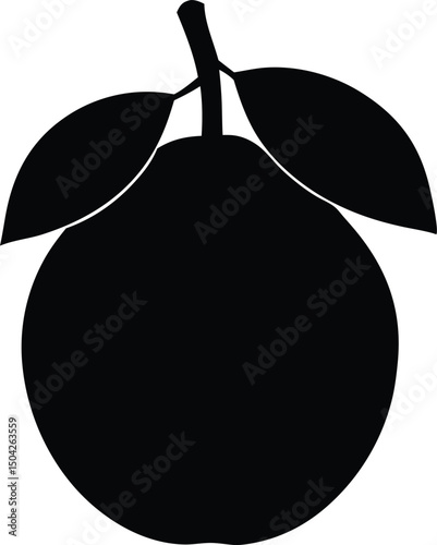 guava fruits silhouette vector icon