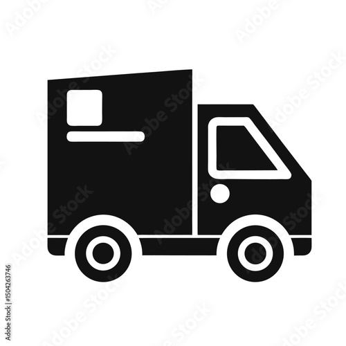 Delivery Icon Silhouette – Black Courier Symbol