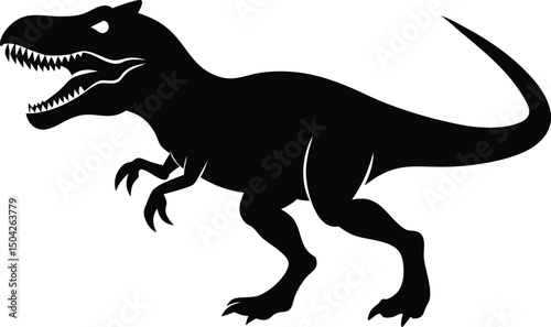 trex tyrannosaurus dinosaur silhouette vector