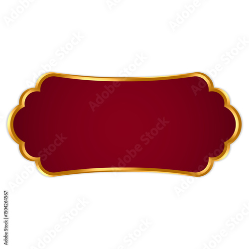 Aesthetic red text box with gold frame