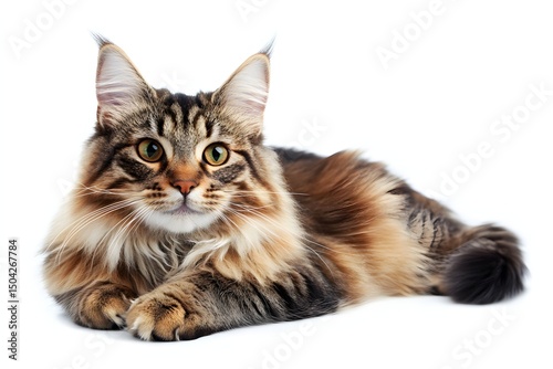 cat with white background with good copy space.