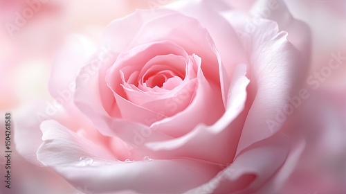 Soft Pink Rose Petal Close-Up with Gentle Blurred Background