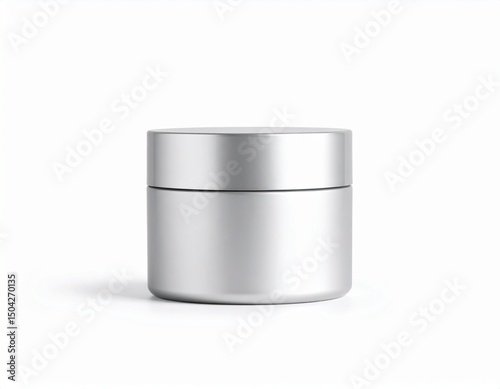 Cosmetic metal cream jar mock up isolated on white background