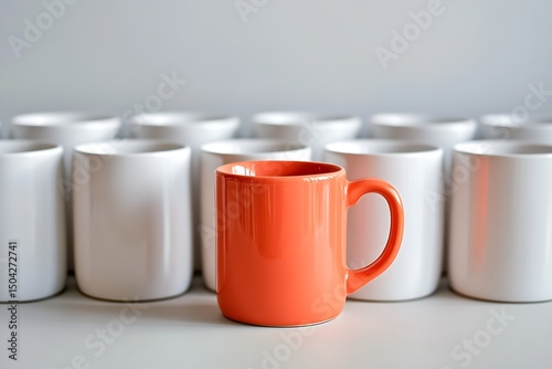 Minimalist Composition with One Vibrant Mug