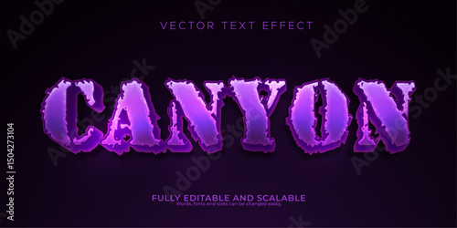 Canyon rock text effect editable mountain and western text style