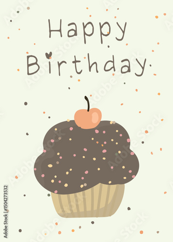 Happy Birthday Card - Balloons and Cupcakes 7