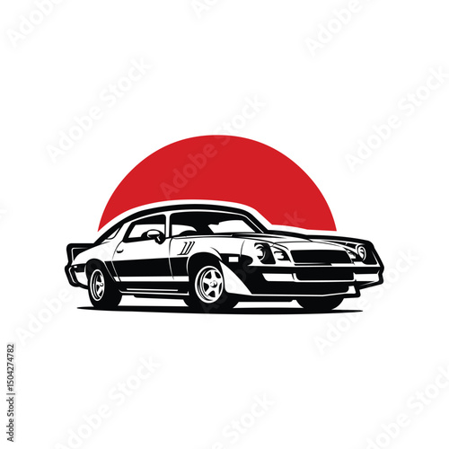 American muscle car vector icon isolated
