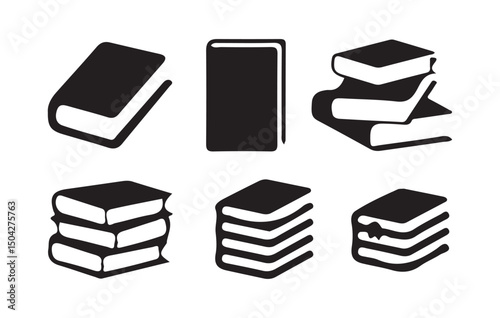 Book icon set. Open book icon vector. Closed book icon. Book isolated. E-book icon. Set of book related line icons. vector illustration eps 10