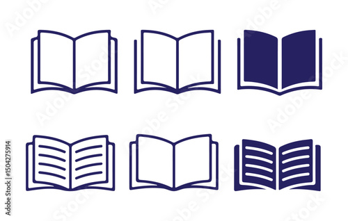 Book icons set isolated on transparent background. Literature book icons collection. open book vector illustration eps 10