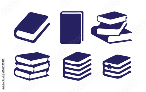 Book icon set. Open book icon vector. Closed book icon. Book isolated. E-book icon. Set of book related line icons. vector illustration eps 10
