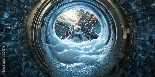 Washing machine with soapy water inside
