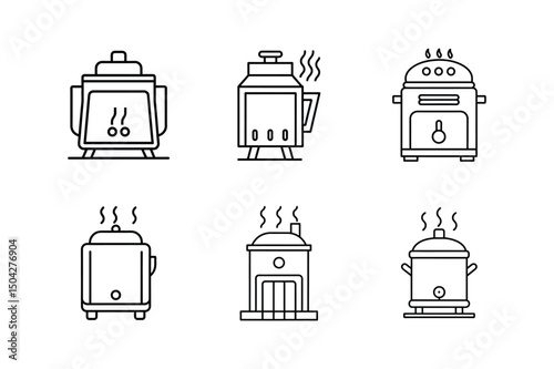 boiler line art vector illustration