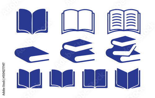 Book icons set isolated on transparent background. Literature book icons collection. open book vector illustration eps 10