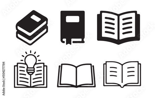 Book icon set illustration. open book sign and symbol. ebook icon. Books Icons - Vector Line. Editable Stroke