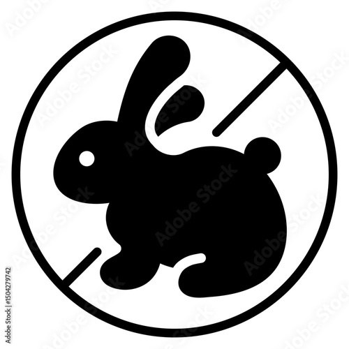 black cruelty free vector icon illustration