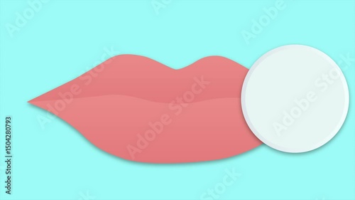 Antiseptic treatment of lips. Minimal modern seamless motion design. Animation 2D