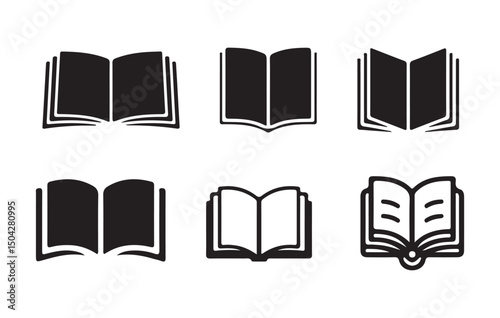Book opened at center icon in different style vector illustration eps 10