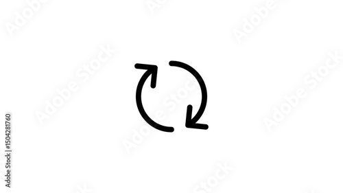 Rotate icon animation. Arrow icon animation. Refresh icon. Icon animation.