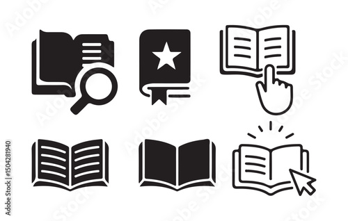 Book opened at center icon in different style vector illustration eps 10