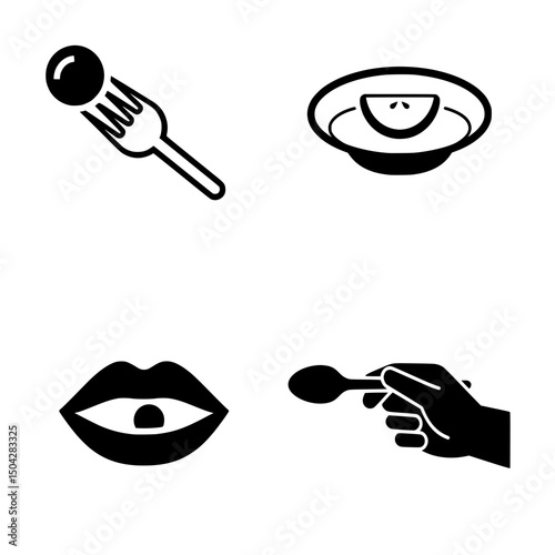 Mindful Eating & Deliberate Consumption Vector Icon Set