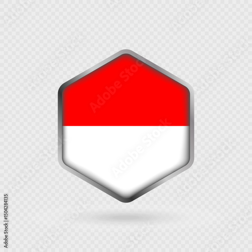 Free Download Indonesia Flag Icon in Hexagon Shape. - GFXLoad