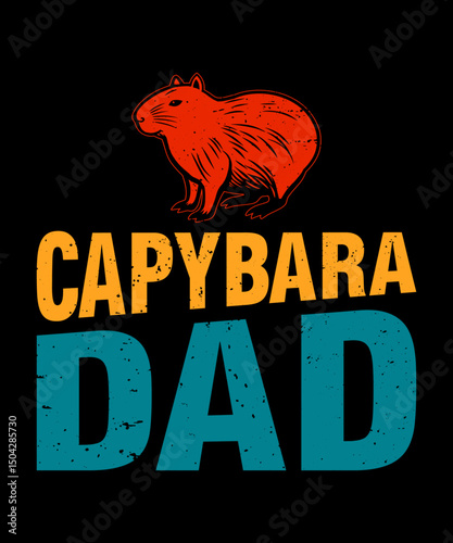  Capybara Dad Funny Sarcastic Animal T shirt design, capybara illustration, Capybara t -shirt design, retro Capybara design,