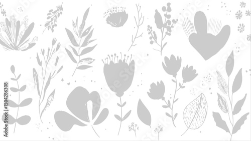 Gray branches of a tree. Seamless pattern. Vector illustration, seamless background with leavesseamless background with leaves