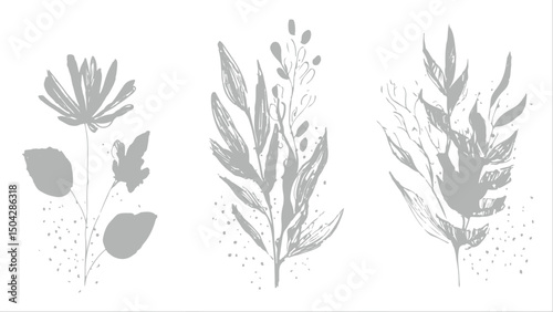 Gray branches of a tree. Seamless pattern. Vector illustration, seamless background with leavesseamless background with leaves