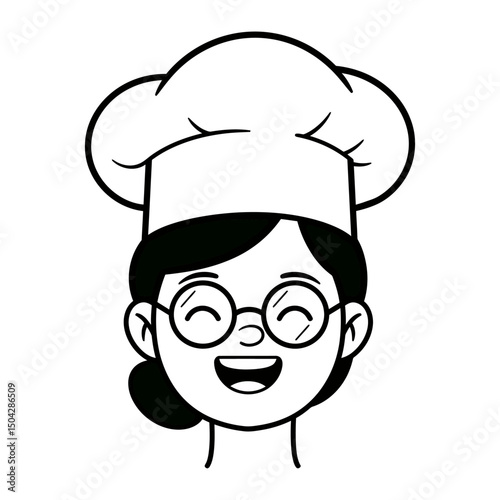 Happy Female Chef Cartoon Illustration Cooking, Bakery, Restaurant, Food, Culinary