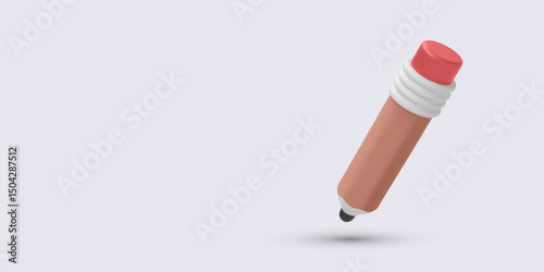 Stylus Pen for Digital Drawing and Note Taking on Tablets, Rendered in Minimal Style with Soft Shadows and Pastel Colors. Clean Modern Look on White Background. Vector Illustration.