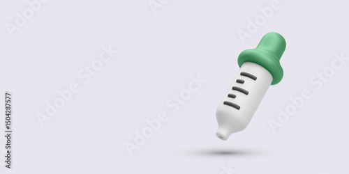 Eyedropper Tool for Sampling Colors in Graphic Design Software, Featuring Smooth Plastic Design and Modern Style. Minimal Look on Light Background. Vector Illustration.