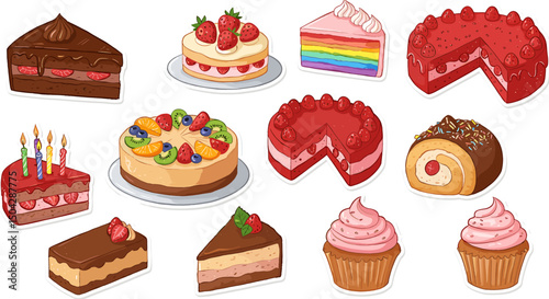 Assorted cakes and desserts collection