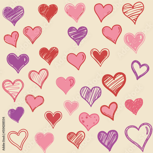 Red Heart Icon on white background. Set of love symbol for web site logo, mobile app UI design. Vector illustration flat style.