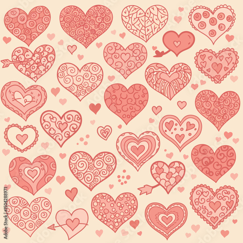 Red Heart Icon on white background. Set of love symbol for web site logo, mobile app UI design. Vector illustration flat style.