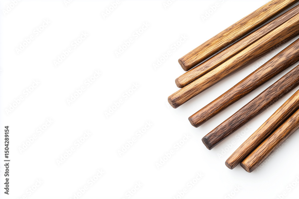Obraz premium Cinnamon sticks arranged on white background for food or spice display